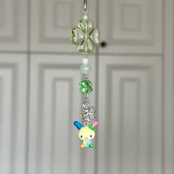 [BUNJANG] Sanrio Usahana Four-Leaf Clover Keychain / 산리오 우사하나 네잎클로버 키링