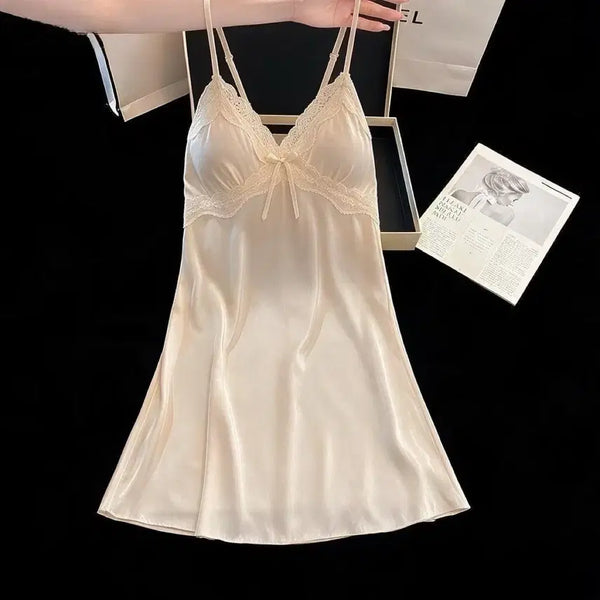 [BUNJANG] Silk Lace Slip Dress Ivory / 실크 레이스 슬립 원피스 아이보리
