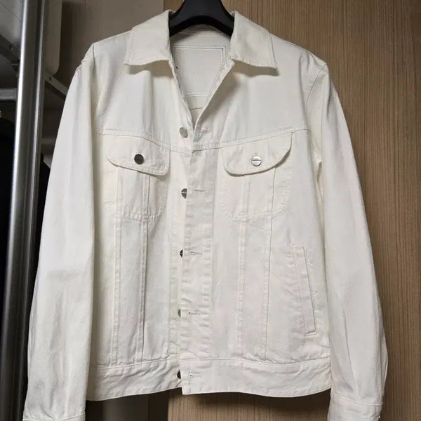 [BUNJANG] Wooyoungmi Ivory Semi-Oversized Denim Jacket / (46) 우영미 데님자켓 아이보리 세미오버핏 자켓 트러커 자켓 블루종