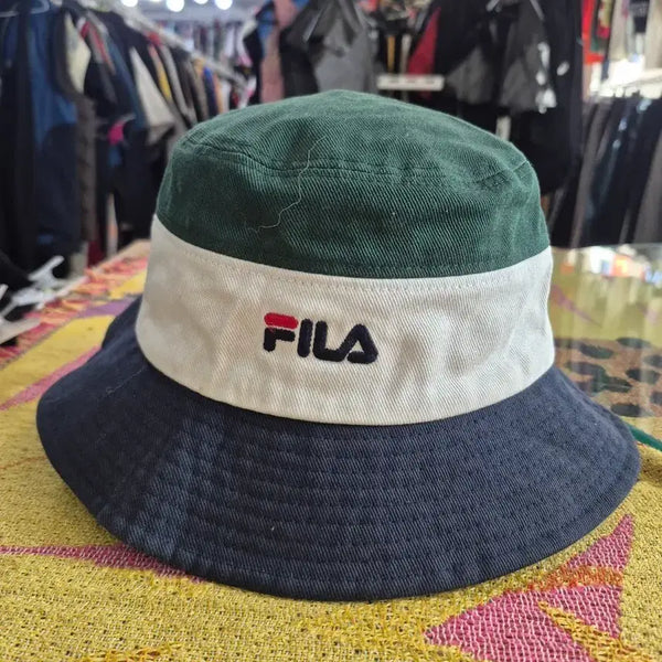 [BUNJANG] Fila Bucket Hat Green/Navy / 휠라 버킷햇 그린/네이비