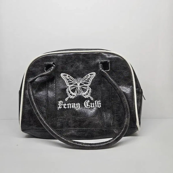 [BUNJANG] Butterfly Embroidery Shoulder Bag / 나비자수 숄더백