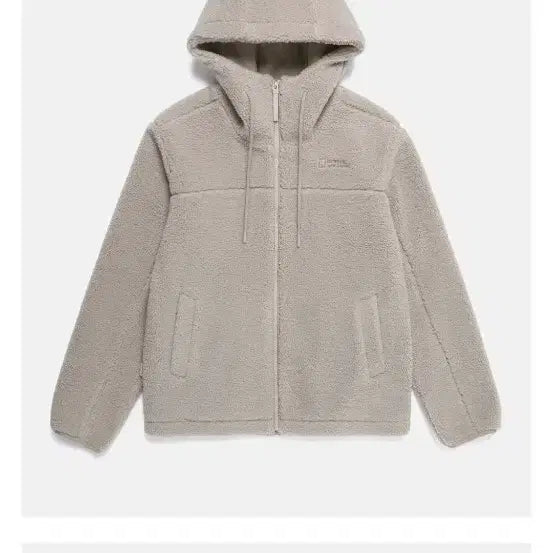 [BUNJANG] National Geographic Cottony Hoodie Fleece Jumper Beige Size 110 / 내셔날지오그래픽 코토니 후디 플리스점퍼 새상품 저렴히판매