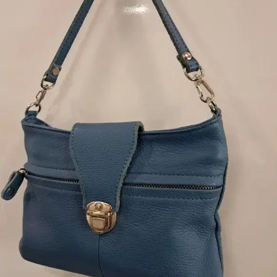 [BUNJANG] Yegrina Natural Leather Tote Bag Navy / 천연가죽 토트백 네이비색~