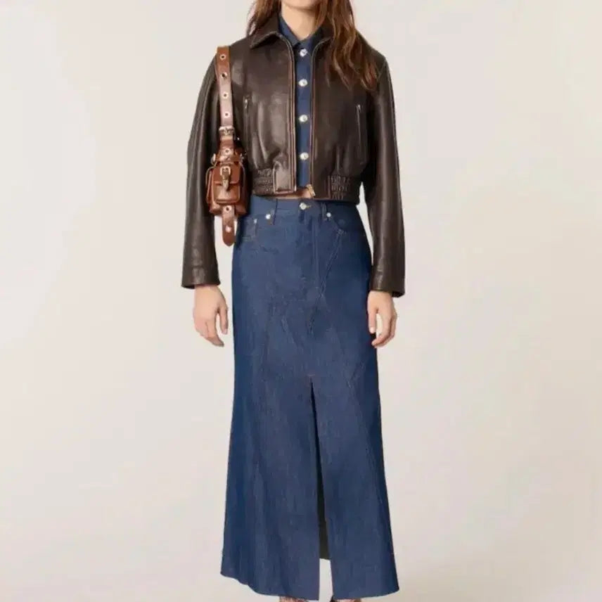 [BUNJANG] MAJE Unique Dark Wash Denim Long Skirt / 25년식 MAJE 마쥬 유니크 진청 데님 롱스커트 28~29