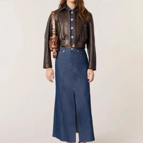 [BUNJANG] MAJE Unique Dark Wash Denim Long Skirt / 25년식 MAJE 마쥬 유니크 진청 데님 롱스커트 28~29