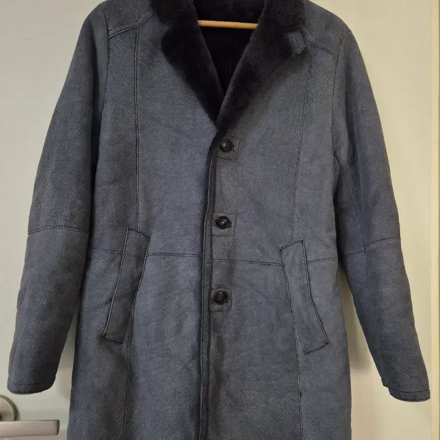 [BUNJANG] Galaxy 2026 Lambskin Shearling Herringbone Coat / 2026년 갤럭시 양가죽 무스탕 해링본 코트