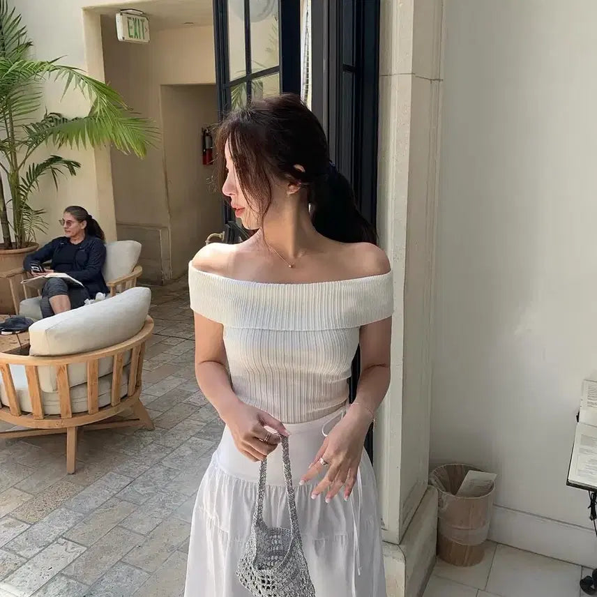 [BUNJANG] Shop Xie Off-Shoulder Camisole / (무배) 샵시예 오프숄더 나시