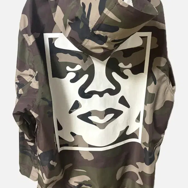 [BUNJANG] OBEY Camo Pattern Hooded Windbreaker / OBEY 카모 패턴 후드 바람막이
