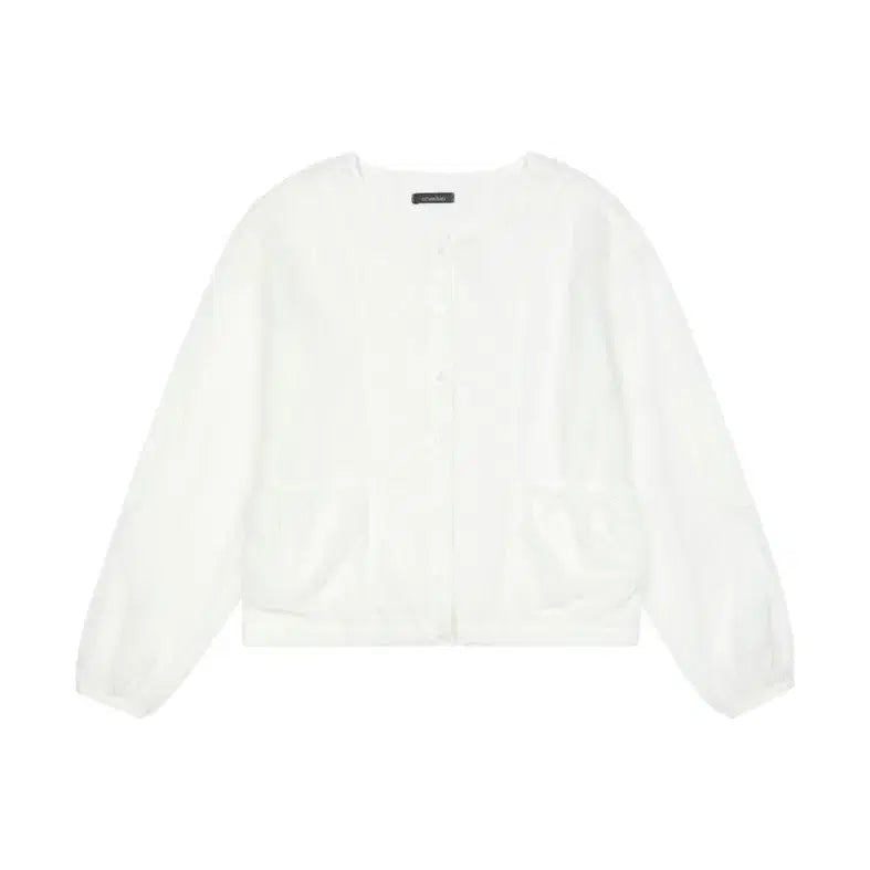 [BUNJANG] OHEHIO DOT PATCHWORK BLOUSE WHITE / 오헤시오 DOT PATCHWORK BLOUSE, WHITE