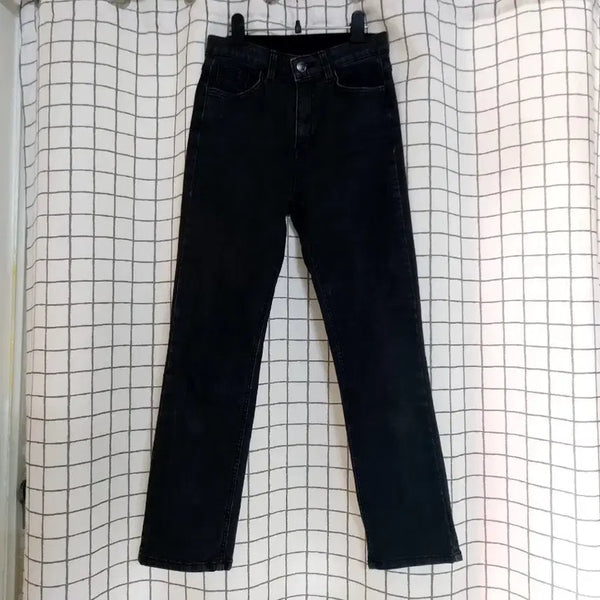 [BUNJANG] Women's Black Straight Fit Denim Pants / 여성블랙진