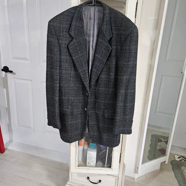 [BUNJANG] Dupont Wool Cashmere Checkered Men's Jacket / 듀퐁 율캐시 체크무늬 남성 재킷