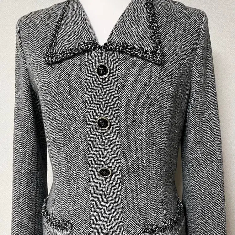 [BUNJANG] S'Solezia Tweed Dress (Herringbone Pattern) / (상태최상)에스쏠레지아 트위드 원피스