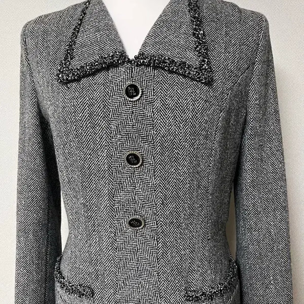 [BUNJANG] S'Solezia Tweed Dress (Herringbone Pattern) / (상태최상)에스쏠레지아 트위드 원피스