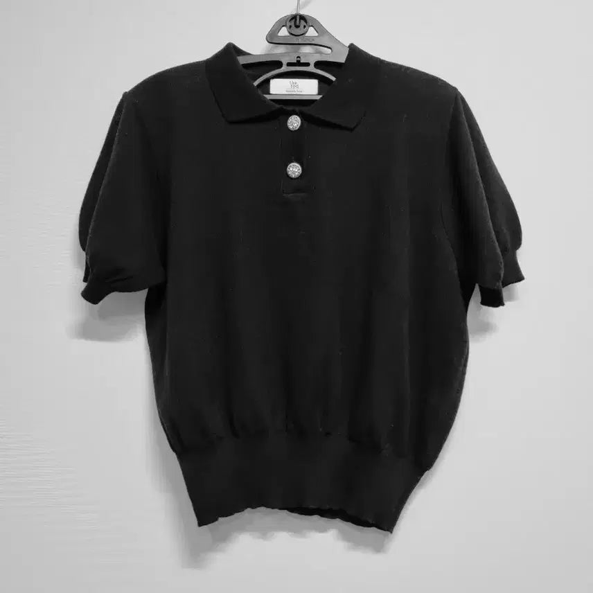 [BUNJANG] The Tod Women's Short Sleeve Collar Knit Black / [the tod] 여성 반팔 카라 니트 블랙