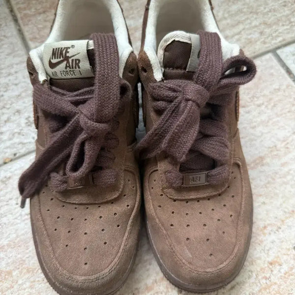 [BUNJANG] Nike Air Force 1 Low Kakao Wow Suede Sneakers / 나이키 에어포스 1 로우 카카오 와우