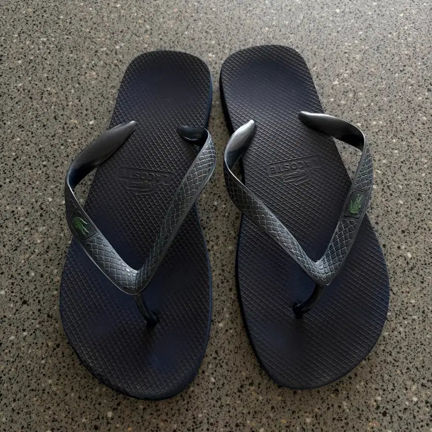 [BUNJANG] Lacoste Navy Flip-Flops Sandals / 라코스테 네이비 쪼리 슬리퍼