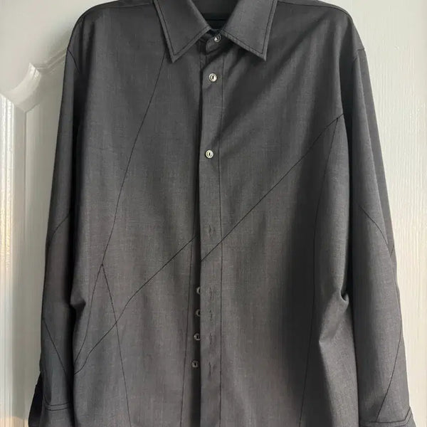[BUNJANG] The Ilma Shirring Shirt Grey Medium / 더일마 셔링셔츠 / 그레이 / M