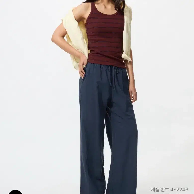 [BUNJANG] Uniqlo Linen Blend Easy Pants Navy L / 유니클로 리넨 블렌드이지팬츠 네이비 L
