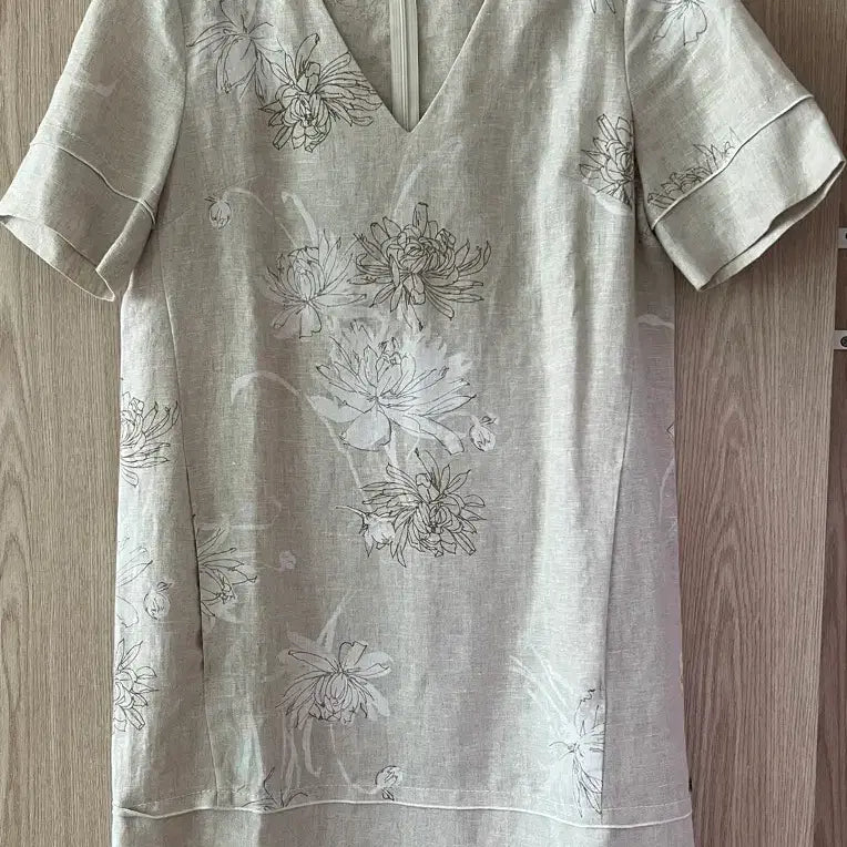 [BUNJANG] Penny Black Linen Flower Pattern Dress / 페니블랙 린넨 원피스