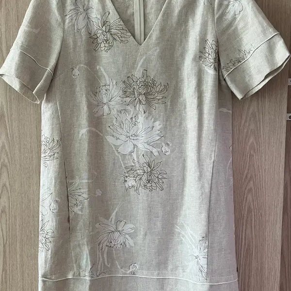 [BUNJANG] Penny Black Linen Flower Pattern Dress / 페니블랙 린넨 원피스
