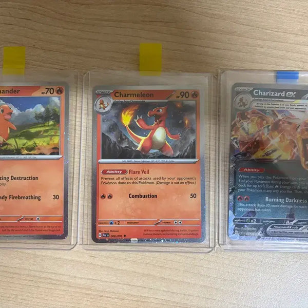 [BUNJANG] Pokemon Card North American Charizard ex Set (English) / 포켓몬카드 북미 파이리 리자드 리자몽ex 3종세트(영판)