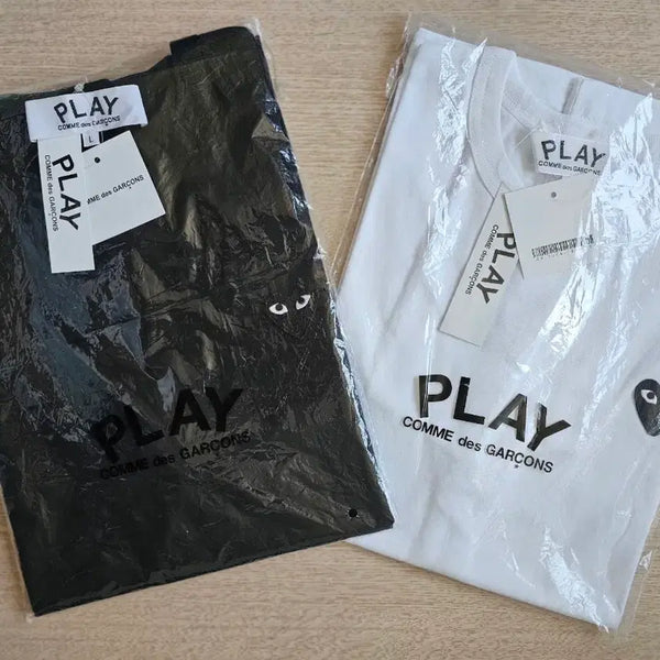 [BUNJANG] Comme des Garçons PLAY Black Heart T-Shirt White/Black L / 꼼데가르송 플레이 블랙 하트 반팔티 화이트/블랙 L