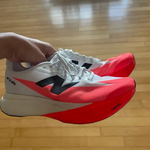 [BUNJANG] New Balance FuelCell SC Elite v5 2E Wide Urgent Red White Black / 뉴발란스 퓨어셀 SC 엘리트 v5 2e 와이드 얼전트 레드 화이트 블랙