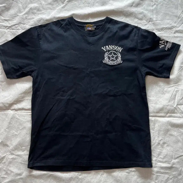 [BUNJANG] Vanson Biker T-Shirt Embroidered Wings Stars XL (105) / [XL/105] (Vanson) 전후면 자수/와펜 바이커 반팔