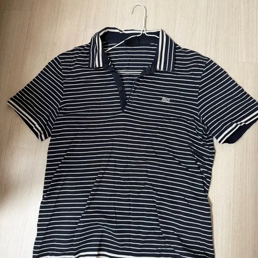 [BUNJANG] Lacoste Striped Collar T-shirt 95 / 라코스테 스트라이프 카라티 95