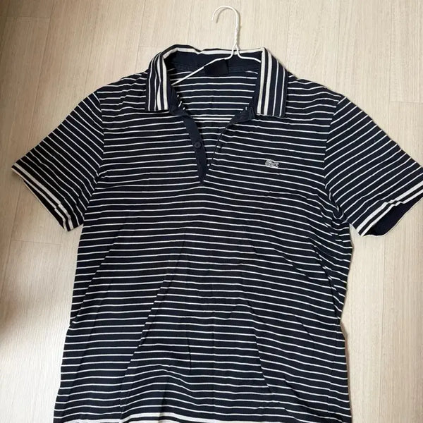 [BUNJANG] Lacoste Striped Collar T-shirt 95 / 라코스테 스트라이프 카라티 95