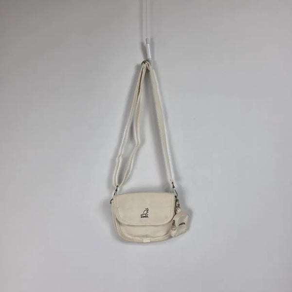 [BUNJANG] Kangol Canvas Square Cross Bag Ivory Pouch / 캉골 캔버스 사각 크로스백 아이보리 파우치 260811