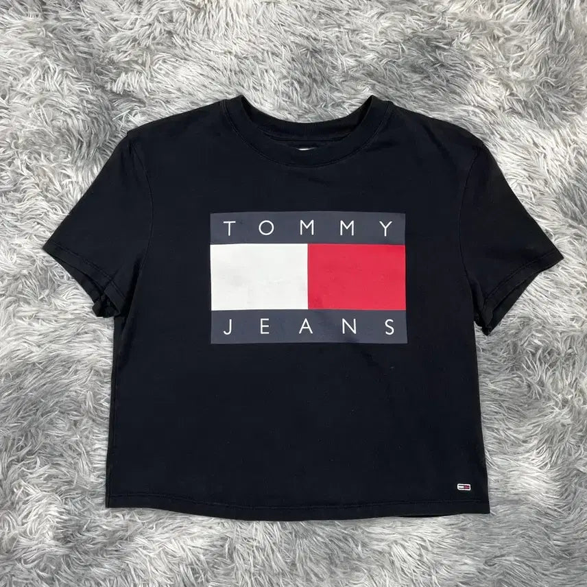[BUNJANG] Tommy Hilfiger Big Flag Cropped Short Sleeve T-Shirt / 타미힐피거 빅플래그 크롭 반팔 티셔츠y 6702