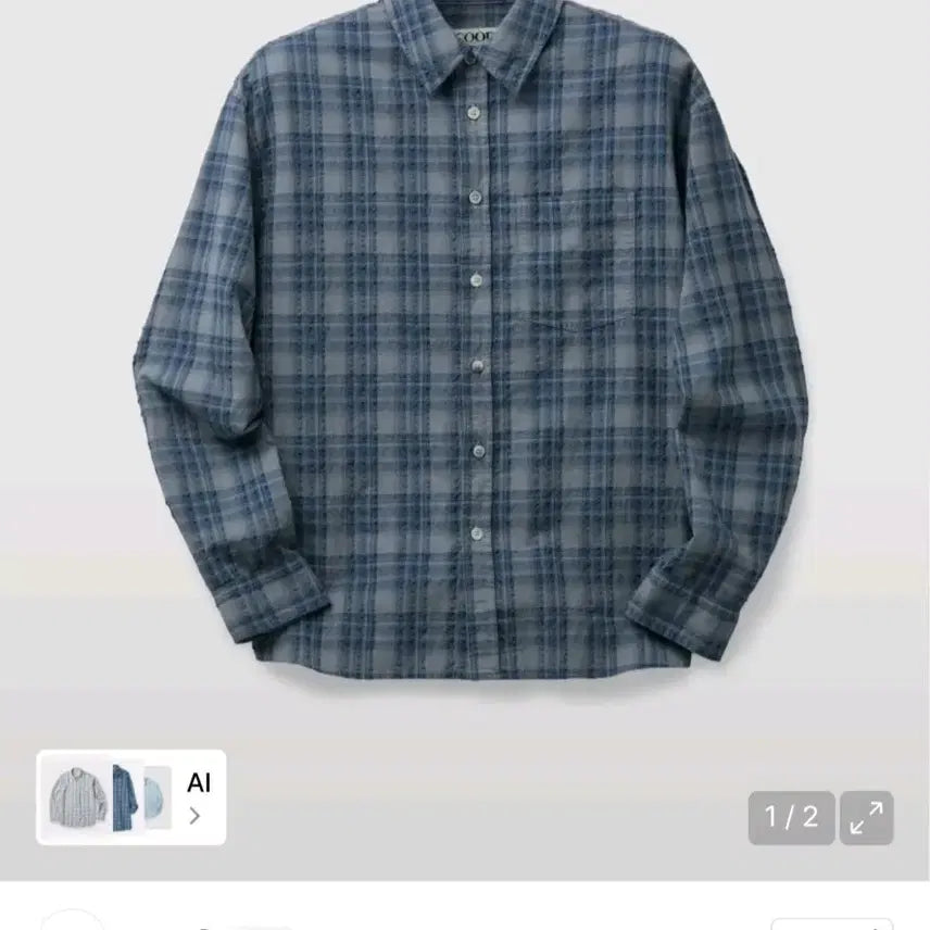 [BUNJANG] COOR Garment Dyed Check Shirt (L) / (구매)쿠어 가먼트 다이드 체크 셔츠 L