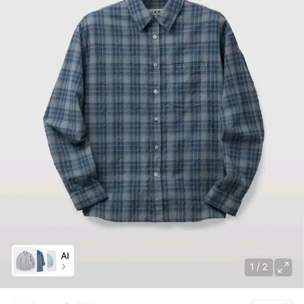 [BUNJANG] COOR Garment Dyed Check Shirt (L) / (구매)쿠어 가먼트 다이드 체크 셔츠 L