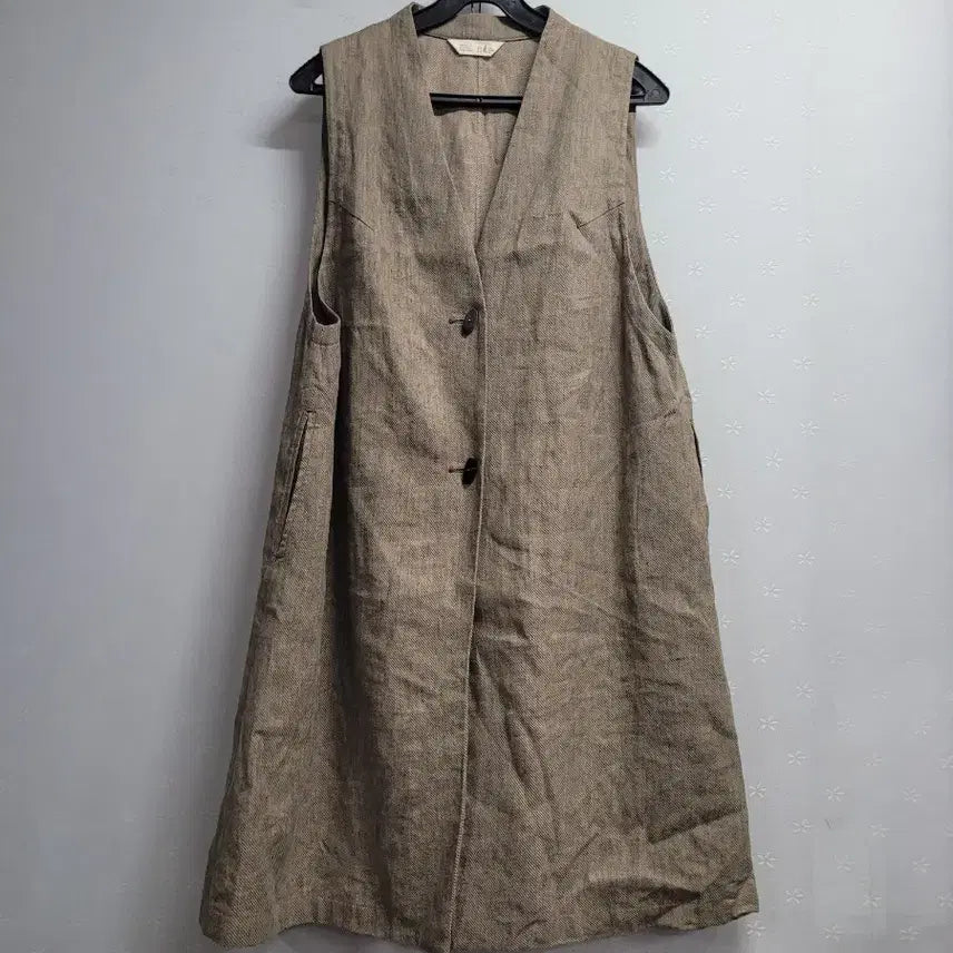 [BUNJANG] Esae Linen Blend Long Vest / 77)이새 면마 롱조끼