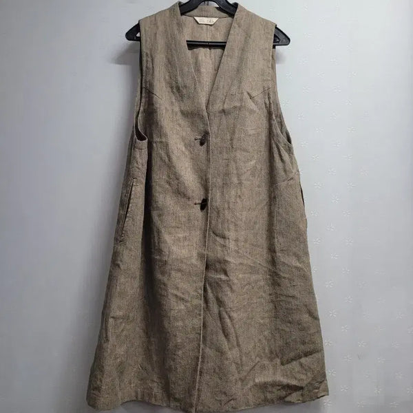 [BUNJANG] Esae Linen Blend Long Vest / 77)이새 면마 롱조끼