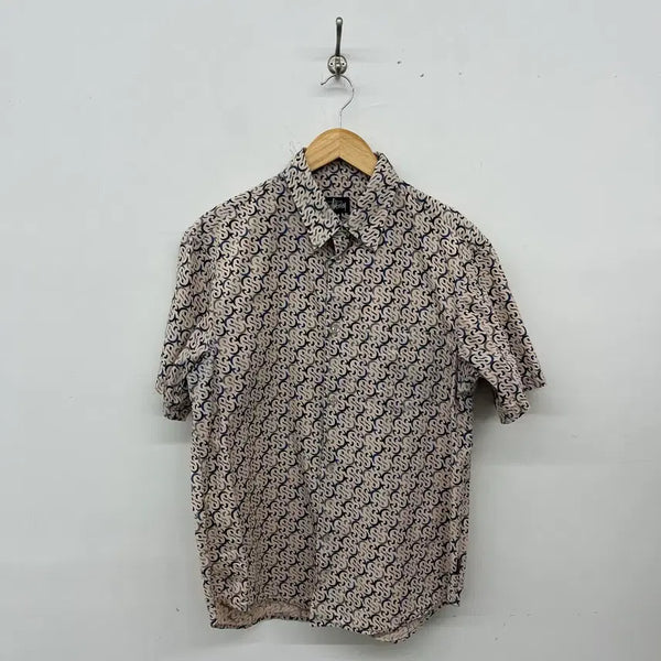 [BUNJANG] Stussy Vintage Hawaiian Short Sleeve Shirt Beige Pattern Men's M / 스투시 빈티지 하와이안 반팔 셔츠 베이지 패턴 남성M
