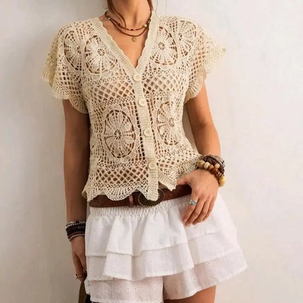 [BUNJANG] Ivory Crochet Cardigan / 크로셰 가디건 아이보리