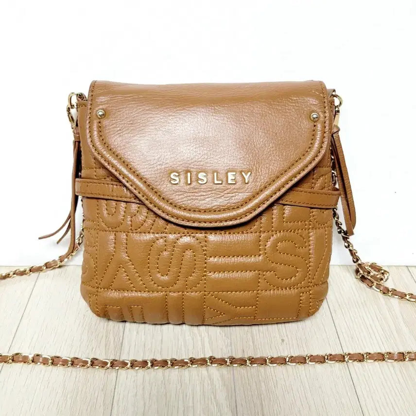 [BUNJANG] Sisley Leather Chain Crossbody Bag / 정품)시슬리 가죽 체인 크로스백