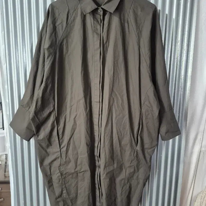 [BUNJANG] F Melbon Women's Khaki Shirt Dress / F 멜본 여성 셔츠 원피스 카키색