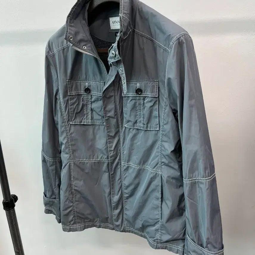 [BUNJANG] Giorgio Armani Collezioni Two-Pocket Poly Jacket Grey / 100) 알마니꼴레지오니 투포켓 폴리자켓