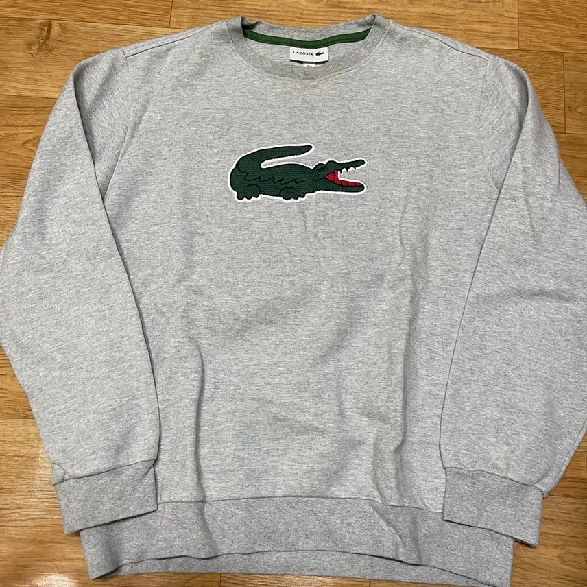 [BUNJANG] Lacoste Big Croc Sweatshirt Grey L / 라코스테 빅크록 맨투맨 그레이 105사이즈 (L사이즈)