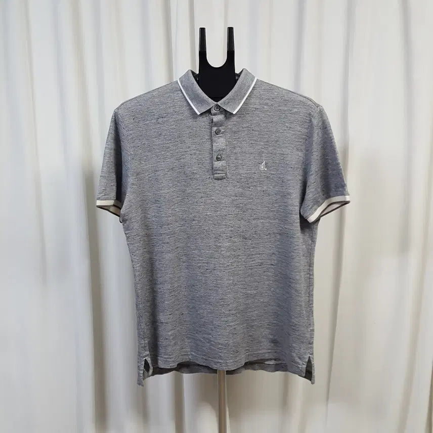 [BUNJANG] Beanpole Men's Collar Short Sleeve T-shirt Grey 110 / 빈폴 남성 카라 반팔 티셔츠 그레이 110 오일장 0331