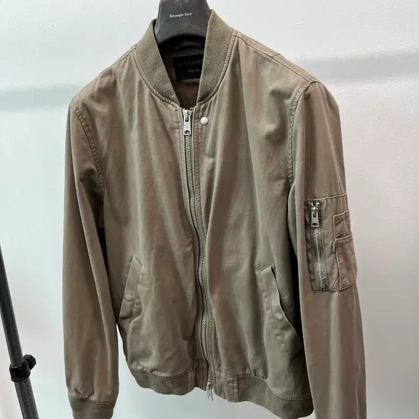 [BUNJANG] AllSaints MA-1 Bomber Jacket Beige Garment Dyed Vintage Style / 95-100) 올세인트 MA-1 봄버자켓