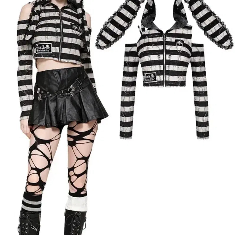 [BUNJANG] Dark in Love Usagimi Crop Hoodie Zip-Up / 다크인러브 dark in love 우사미미 크롭 후드집업