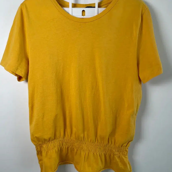 [BUNJANG] ZARA Shirring Hem Short Sleeve T-Shirt / 자라 밑단 셔링 반팔 티셔츠 (66-70)