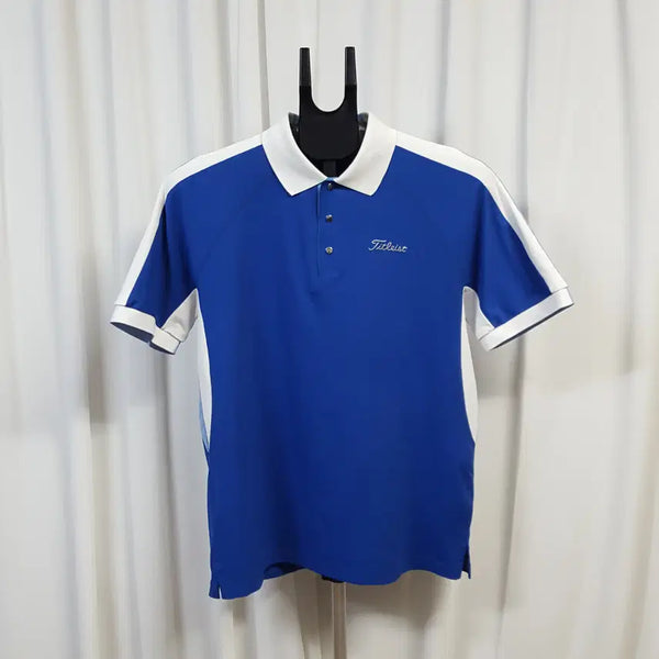 [BUNJANG] Titleist Men's Golf Performance Short-Sleeve Polo Shirt Blue 100 / 타이틀리스트 남성 골프 기능성 카라 반팔 티셔츠 블루 100 오일장 0331