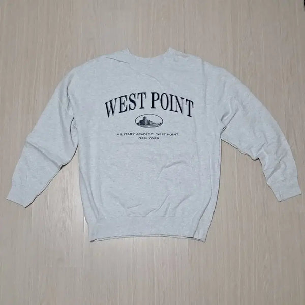 [BUNJANG] KANEITEI West Point Crewneck Sweatshirt (Melange Grey M) / 카네이테이 웨스트 포인트 맨투맨 WEST POINT ARCH CREWNECK (MELANGE G RAY