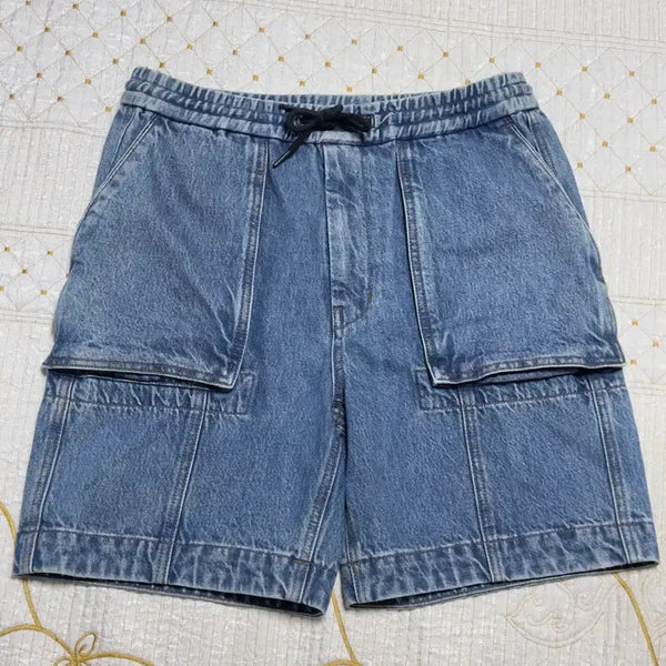 [BUNJANG] JUUN.J Washed Denim Cargo Shorts / juun.j 샘플 카고 워싱 데님 반바지