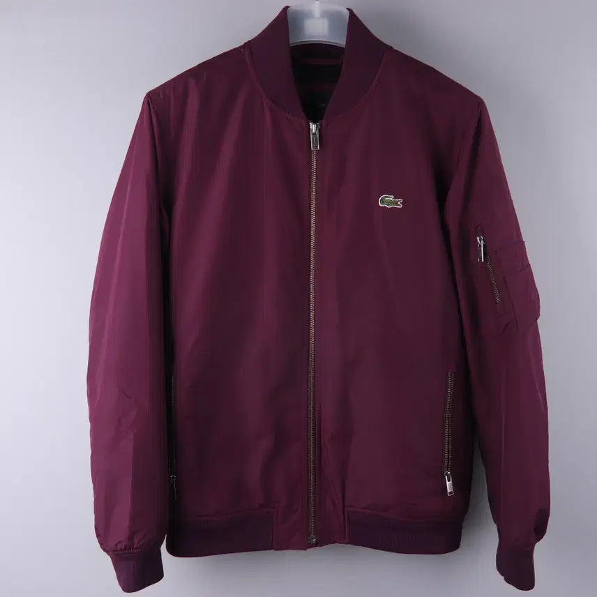 [BUNJANG] Lacoste MA-1 Blouson Jacket Burgundy / 라코스테 MA-1 블루종 항공점퍼 자켓 버건디 와인색 (48)